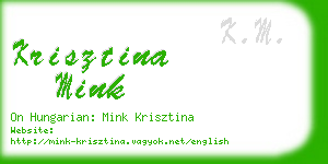 krisztina mink business card